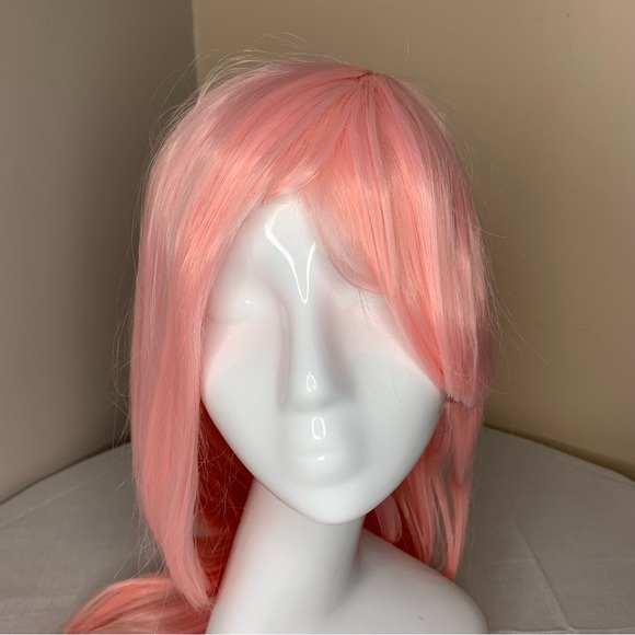 Pink Wig Long With Bangs For Cosplay / Costume NWT With Wig Cap - Picture 6 of 12